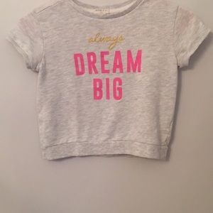 “Always dream big “ grey crop top